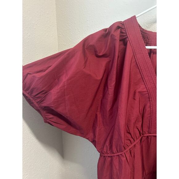 NWT Madewell Puff-Sleeve Mini Dress Poplin Fall Photos Tiered 100% cotton pocket - Picture 3 of 10